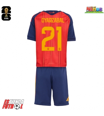 España Mikel Oyarzabal #21 Primera Equipación Niños Mundial 2026 Manga Corta (+ Pantalones cortos)